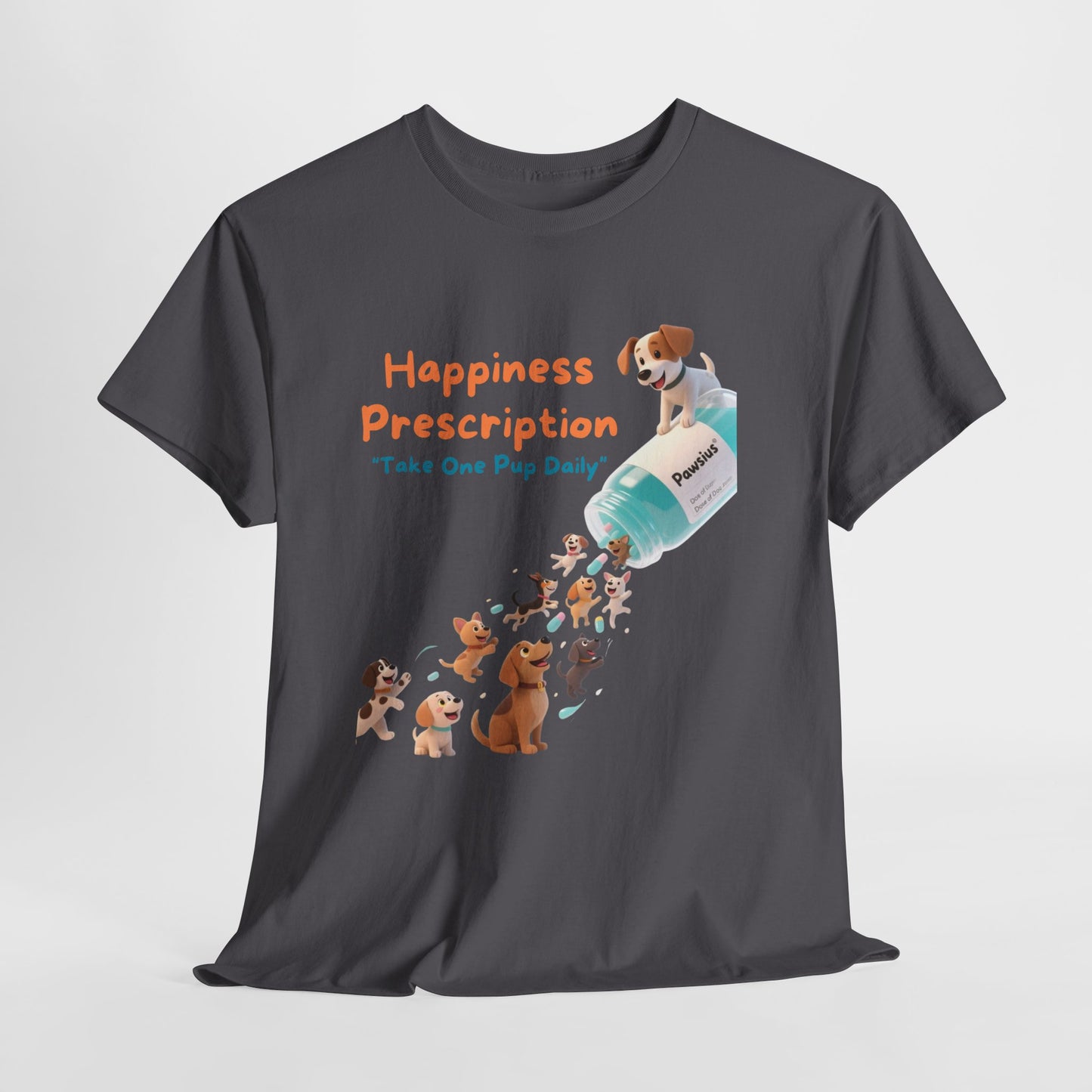Prescription for Joy T-Shirt – Playful Dog Lover Tee with Cute Puppies and Positive Vibes