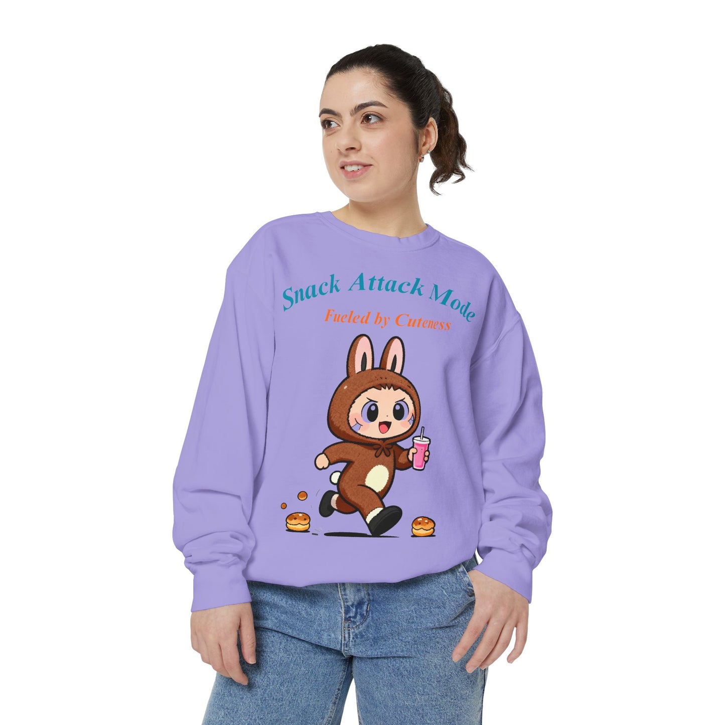 Kawaii Bunny Snack Lover Sweatshirt – Playful Costume Graphic Pullover for Cute Aesthetic Fans