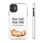Orange Cat Aesthetic Phone Case – Stay Soft, Stay Silly | Custom Text Available | Little Joys, Big Heart
