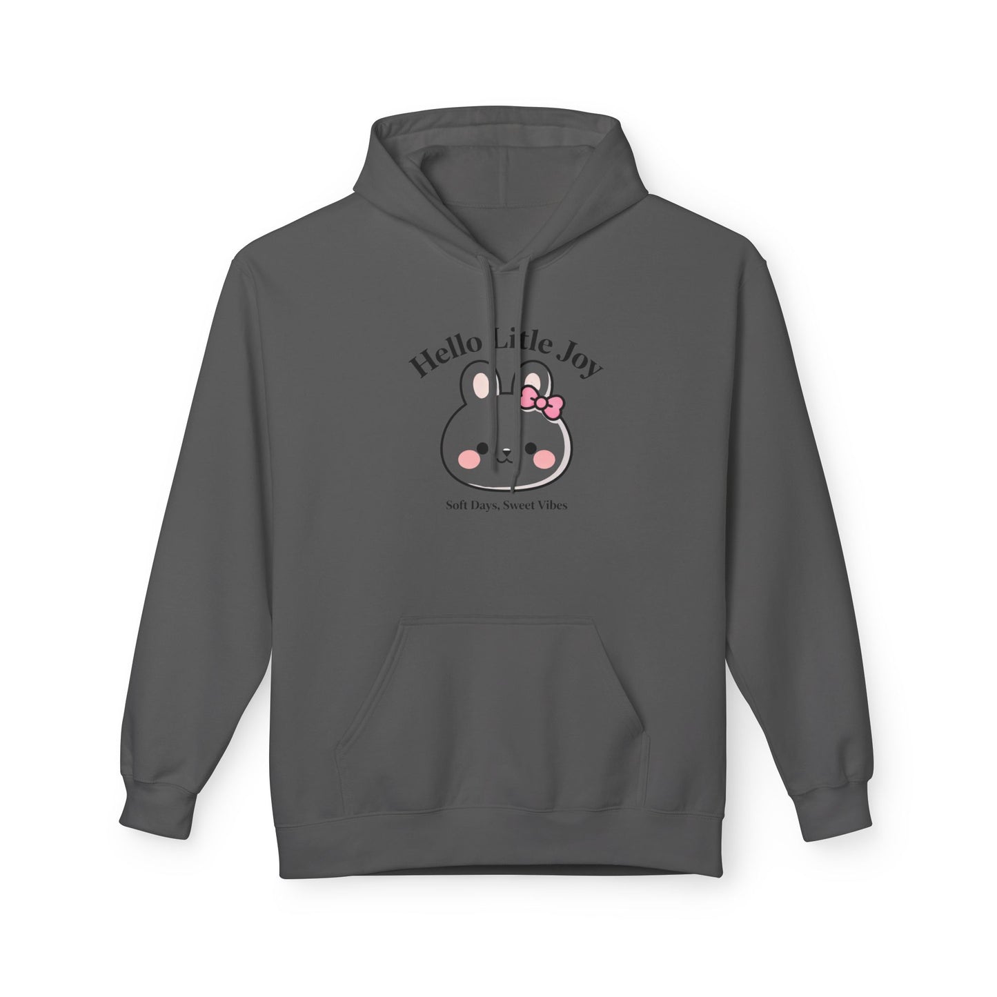 Kawaii Bunny “Hello Little Joy” Hoodie – Cute Rabbit Graphic Cozy Pullover