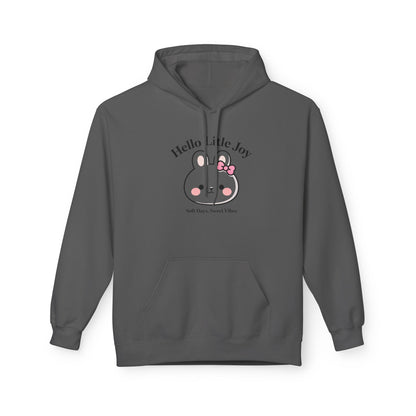 Kawaii Bunny “Hello Little Joy” Hoodie – Cute Rabbit Graphic Cozy Pullover