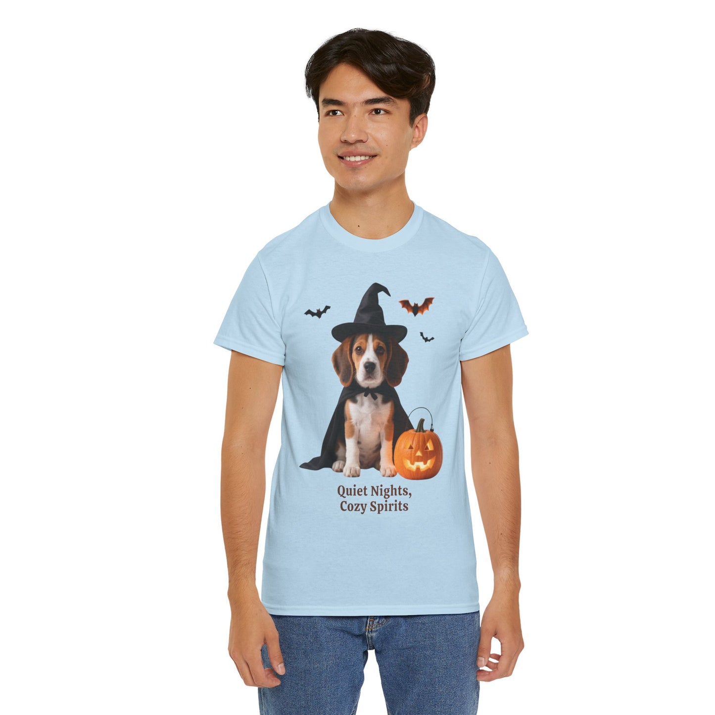 Midnight Pumpkin Glow Pup Tee — Cozy Witch Dog Shirt for Fall & Halloween Lovers