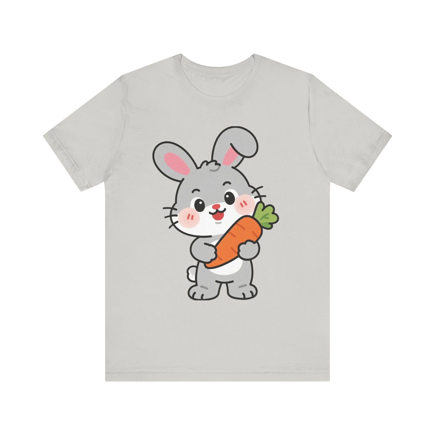 Sweet Bunny & Carrot Graphic Tee – Soft Pastel Rabbit Illustration Shirt