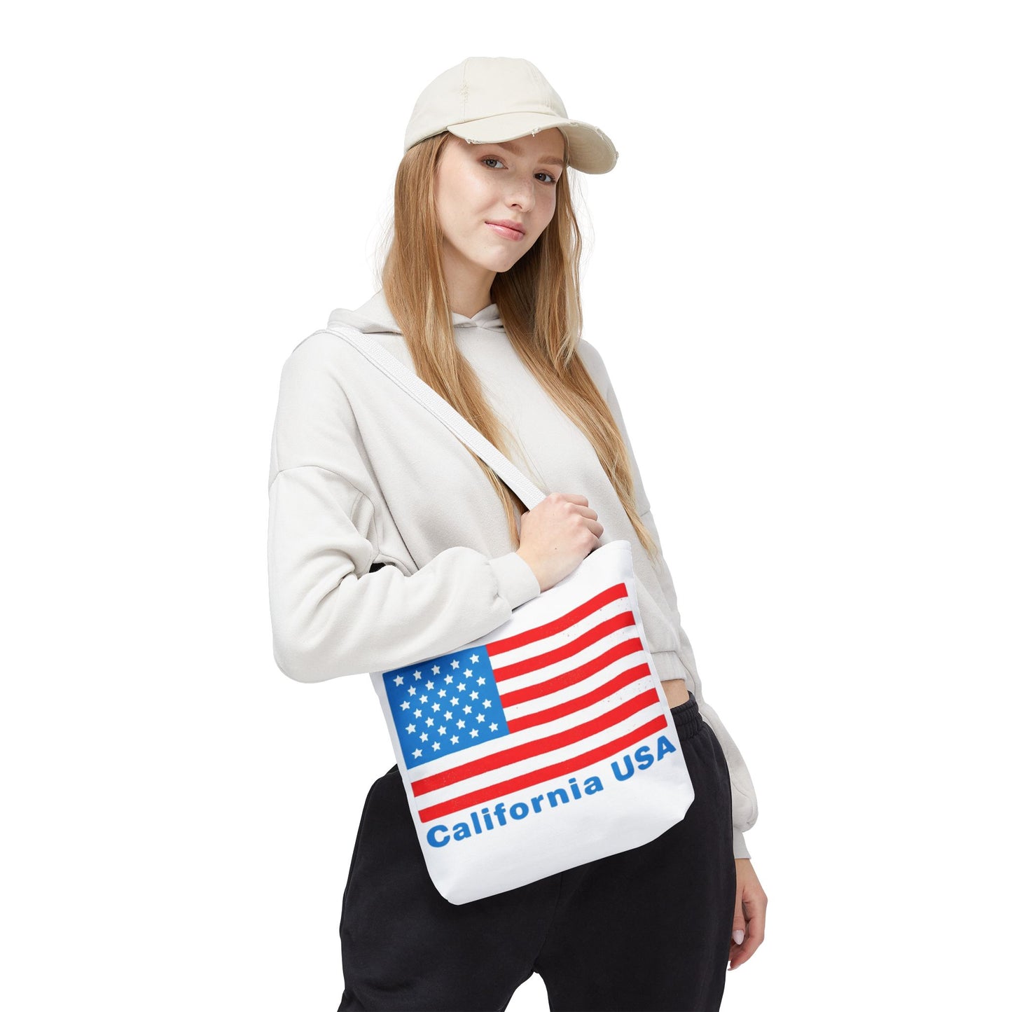 California Bear Pride Tote – Bold USA Flag Canvas Bag for Everyday Carry