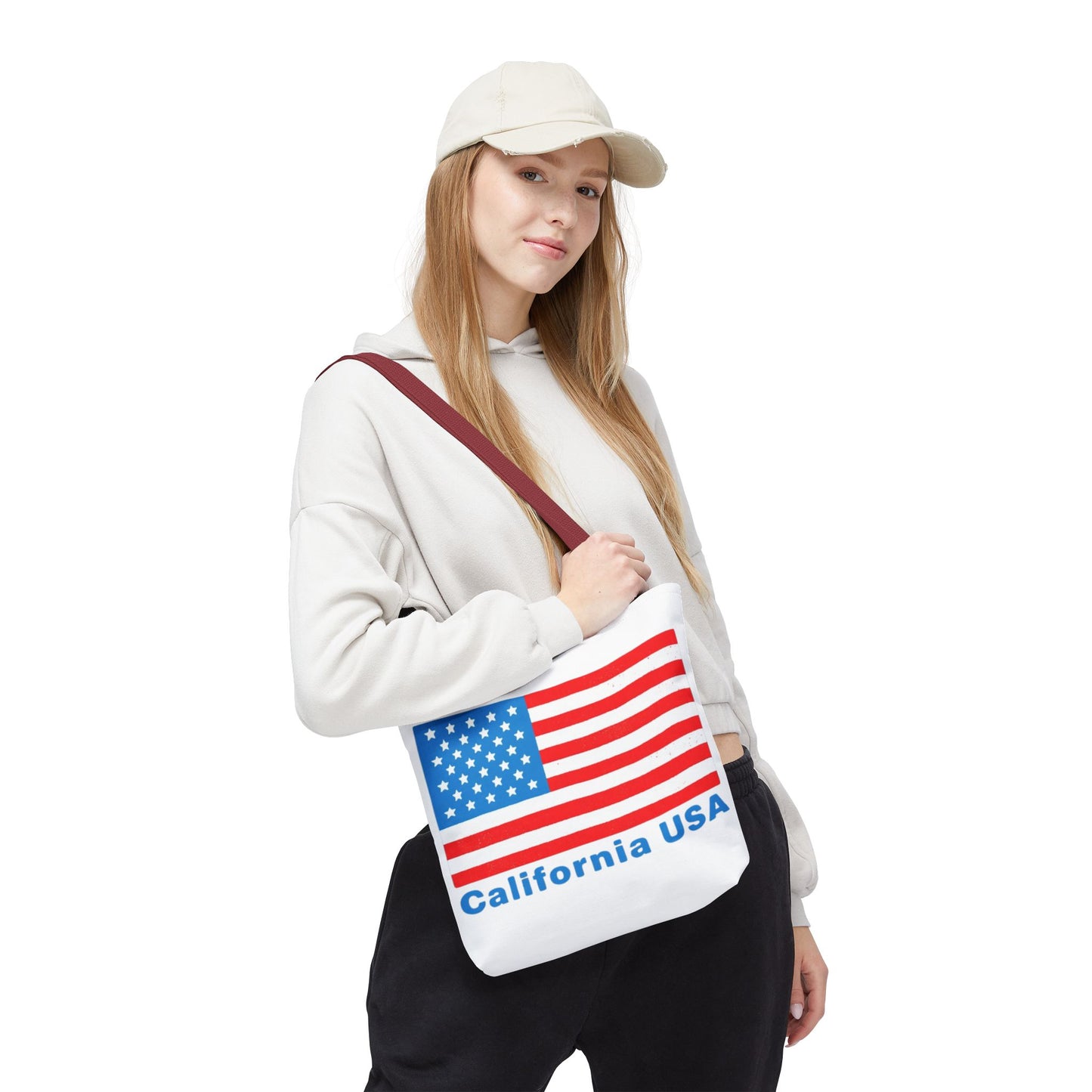 California Bear Pride Tote – Bold USA Flag Canvas Bag for Everyday Carry