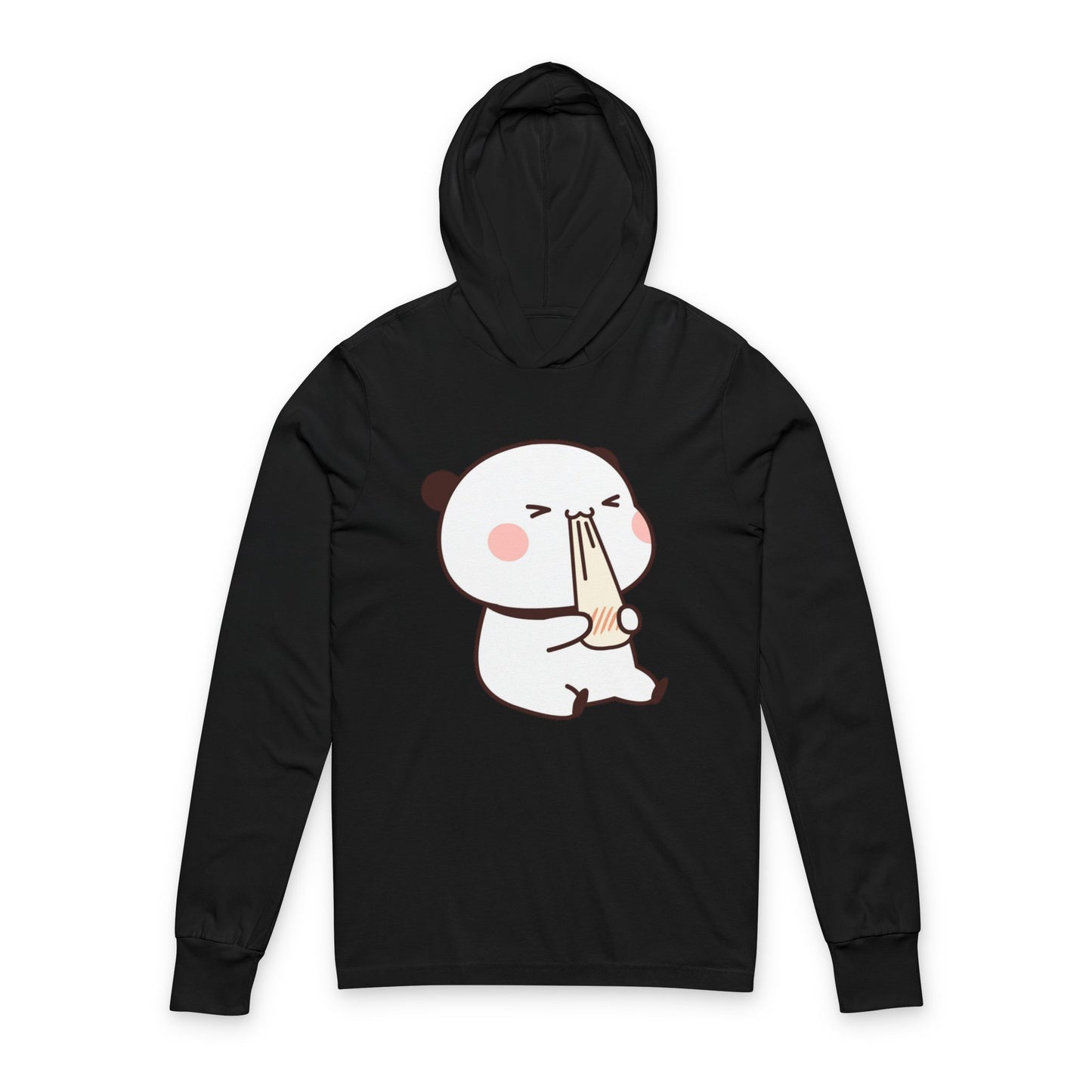 Kawaii Panda Ramen Hoodie – Cute Noodle-Loving Bear Graphic Hooded Tee for Cozy Street Style