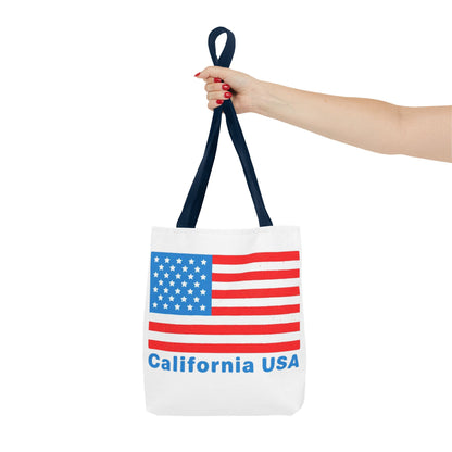 California Bear Pride Tote – Bold USA Flag Canvas Bag for Everyday Carry