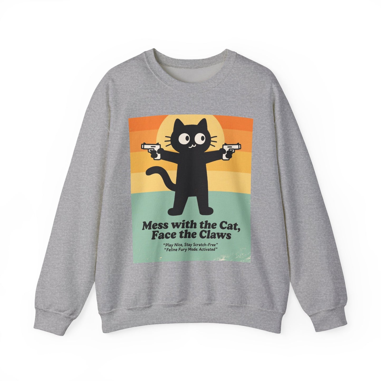 Claw Power Vintage Sweatshirt – Bold Cat Graphic with Retro Edge and Street Cool Vibe