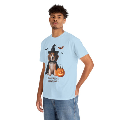 Midnight Pumpkin Glow Pup Tee — Cozy Witch Dog Shirt for Fall & Halloween Lovers