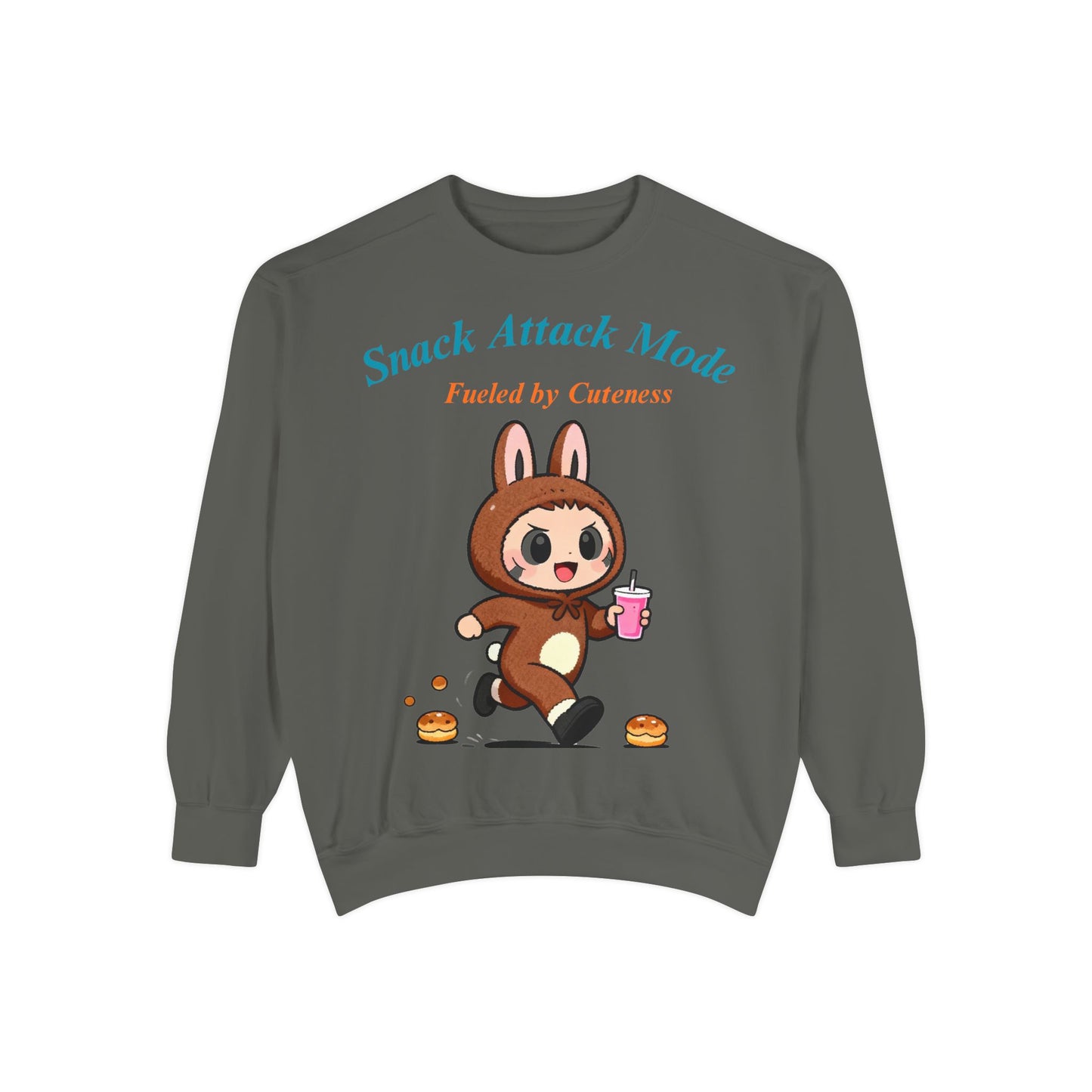 Kawaii Bunny Snack Lover Sweatshirt – Playful Costume Graphic Pullover for Cute Aesthetic Fans