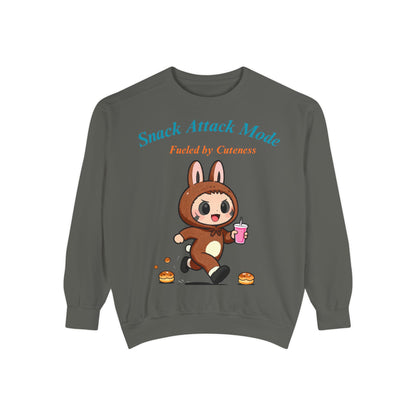 Kawaii Bunny Snack Lover Sweatshirt – Playful Costume Graphic Pullover for Cute Aesthetic Fans