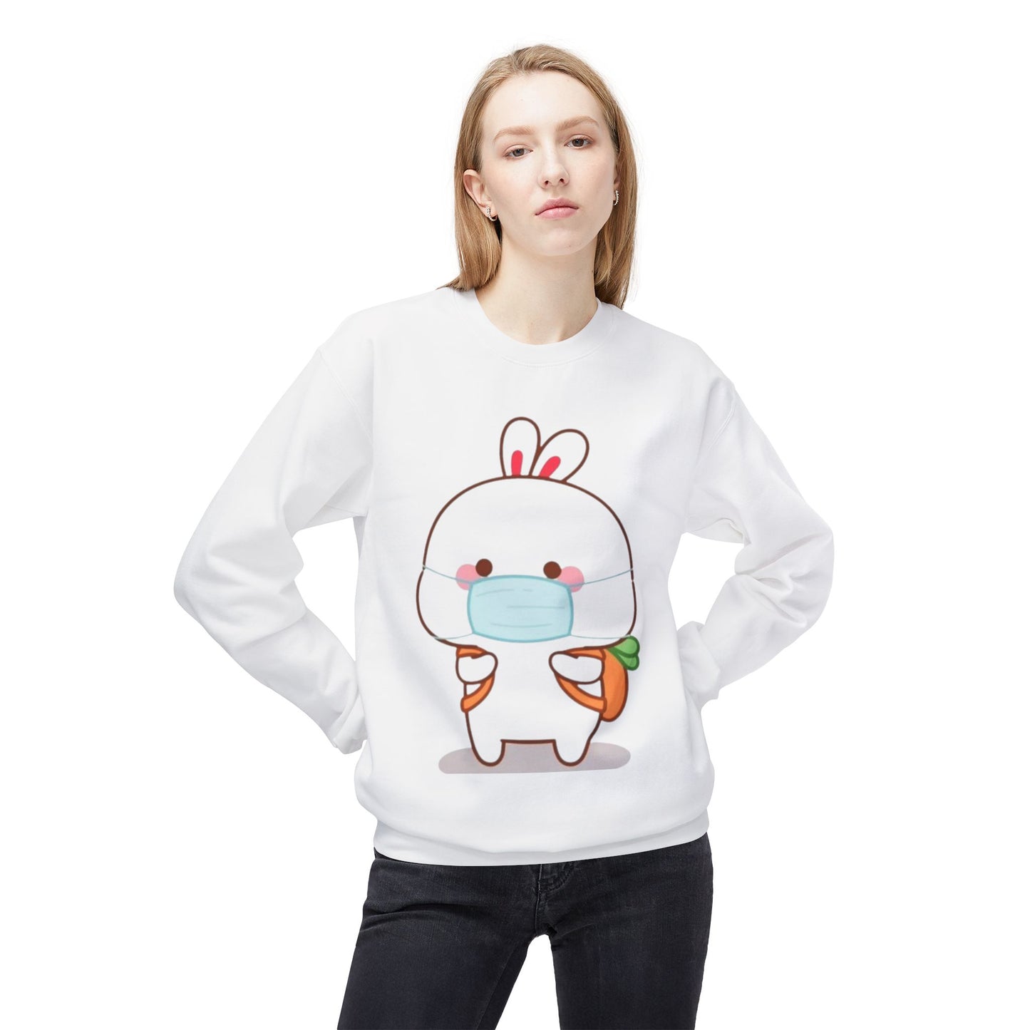 Cozy Carrot Bunny Sweater – Cute Rabbit Graphic Top for Animal Lovers & Kawaii Streetwear Style