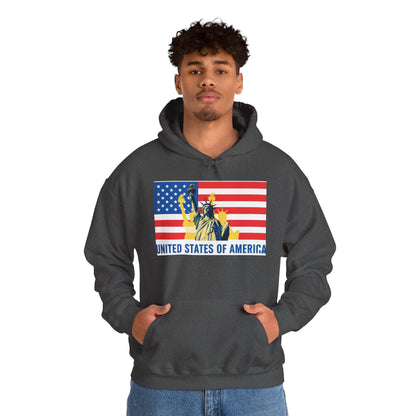 Custom Patriotic USA Flag Hoodie – Unisex Heavy Blend™ Sweatshirt | American Pride | Personalized Gift