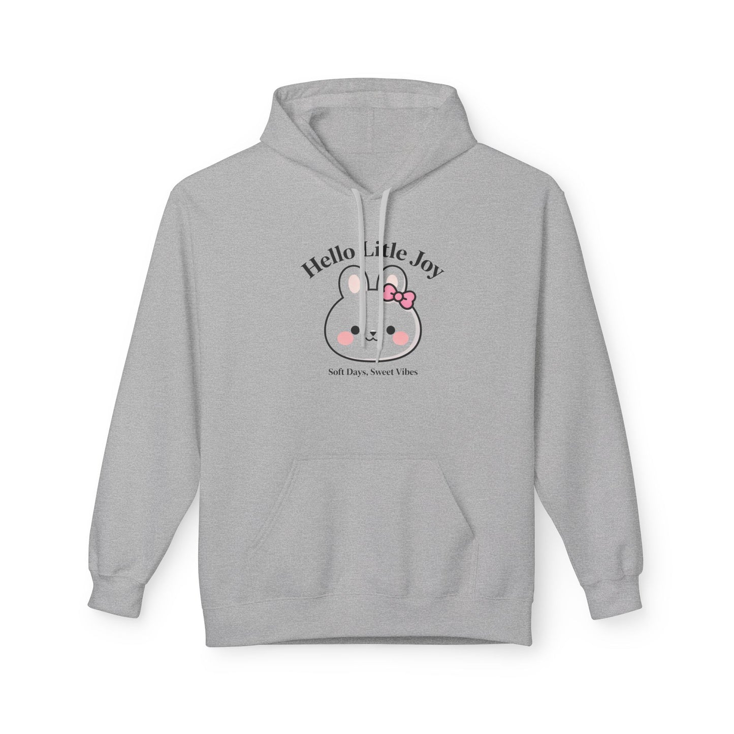 Kawaii Bunny “Hello Little Joy” Hoodie – Cute Rabbit Graphic Cozy Pullover