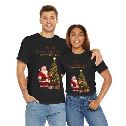Cozy Santa & Tree Christmas T-Shirt – Festive Holiday Tee for Joyful Winter Days