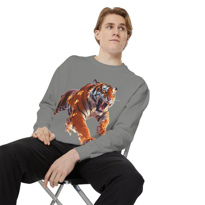 Custom Fierce Tiger Graphic Unisex Garment-Dyed Sweatshirt