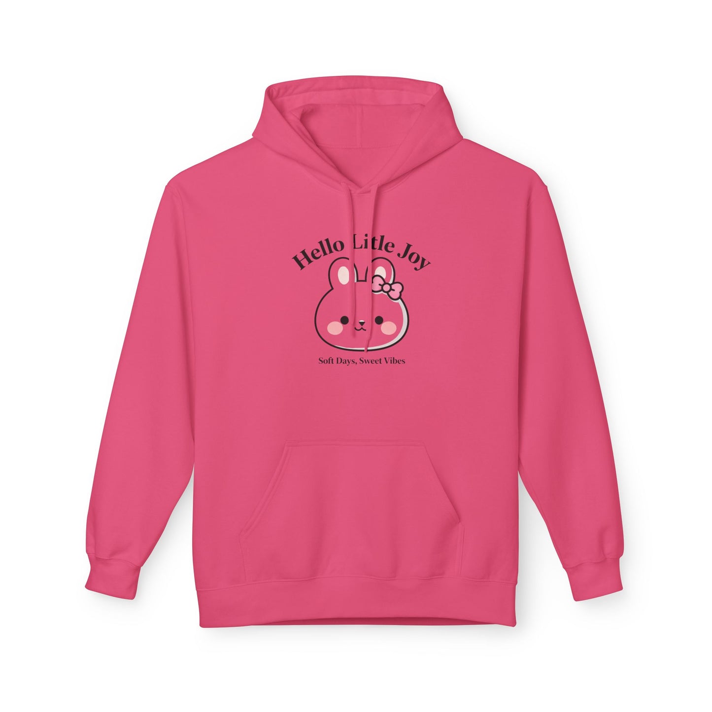 Kawaii Bunny “Hello Little Joy” Hoodie – Cute Rabbit Graphic Cozy Pullover