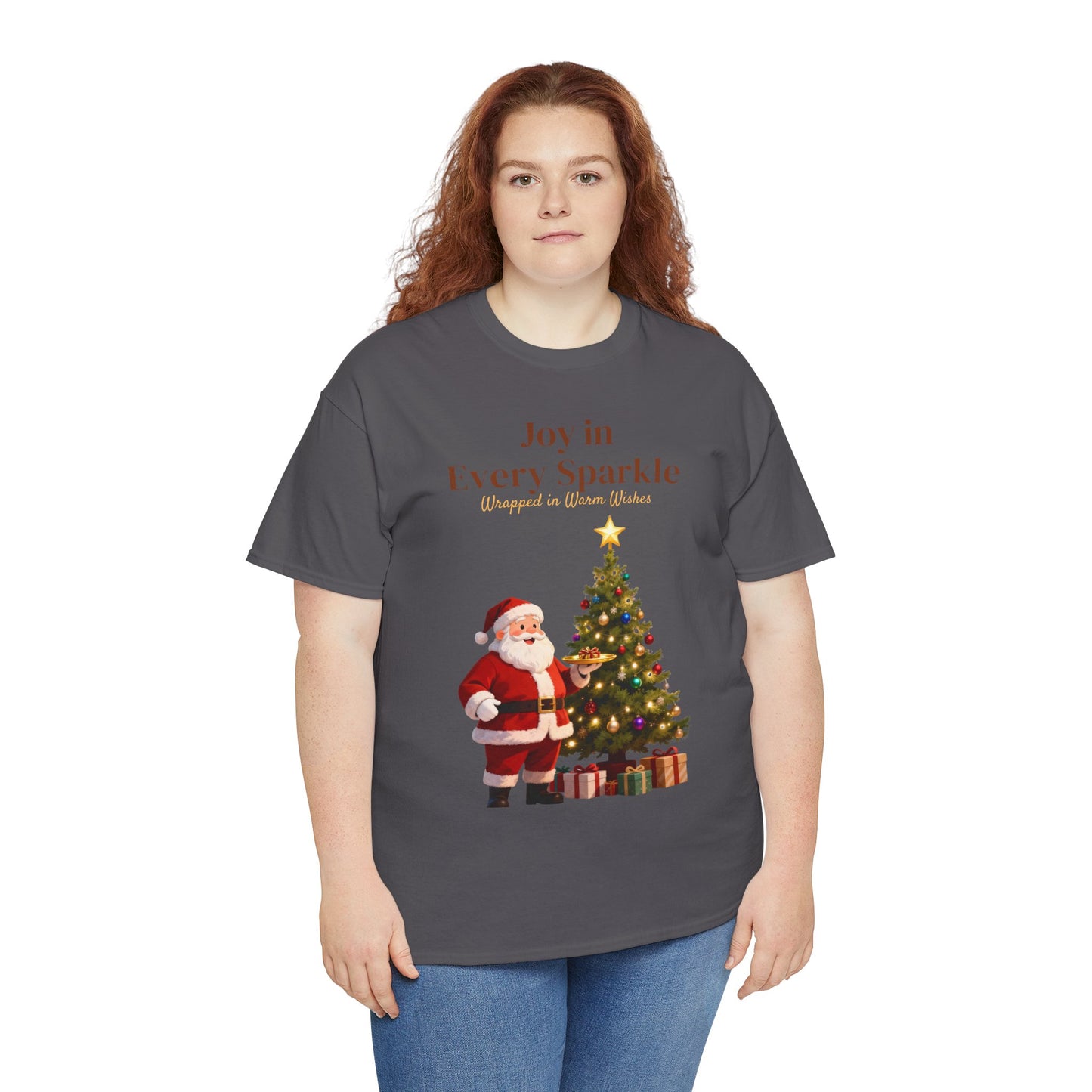 Cozy Santa & Tree Christmas T-Shirt – Festive Holiday Tee for Joyful Winter Days