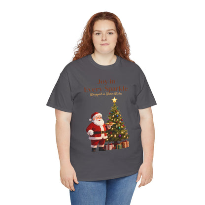 Cozy Santa & Tree Christmas T-Shirt – Festive Holiday Tee for Joyful Winter Days