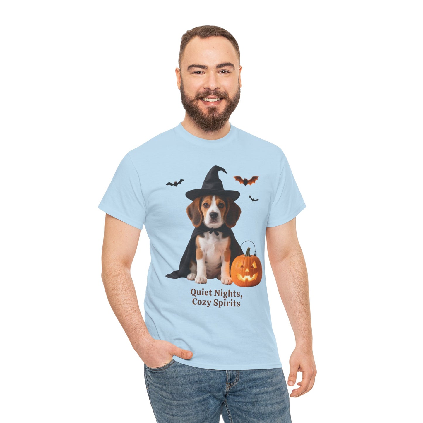 Midnight Pumpkin Glow Pup Tee — Cozy Witch Dog Shirt for Fall & Halloween Lovers