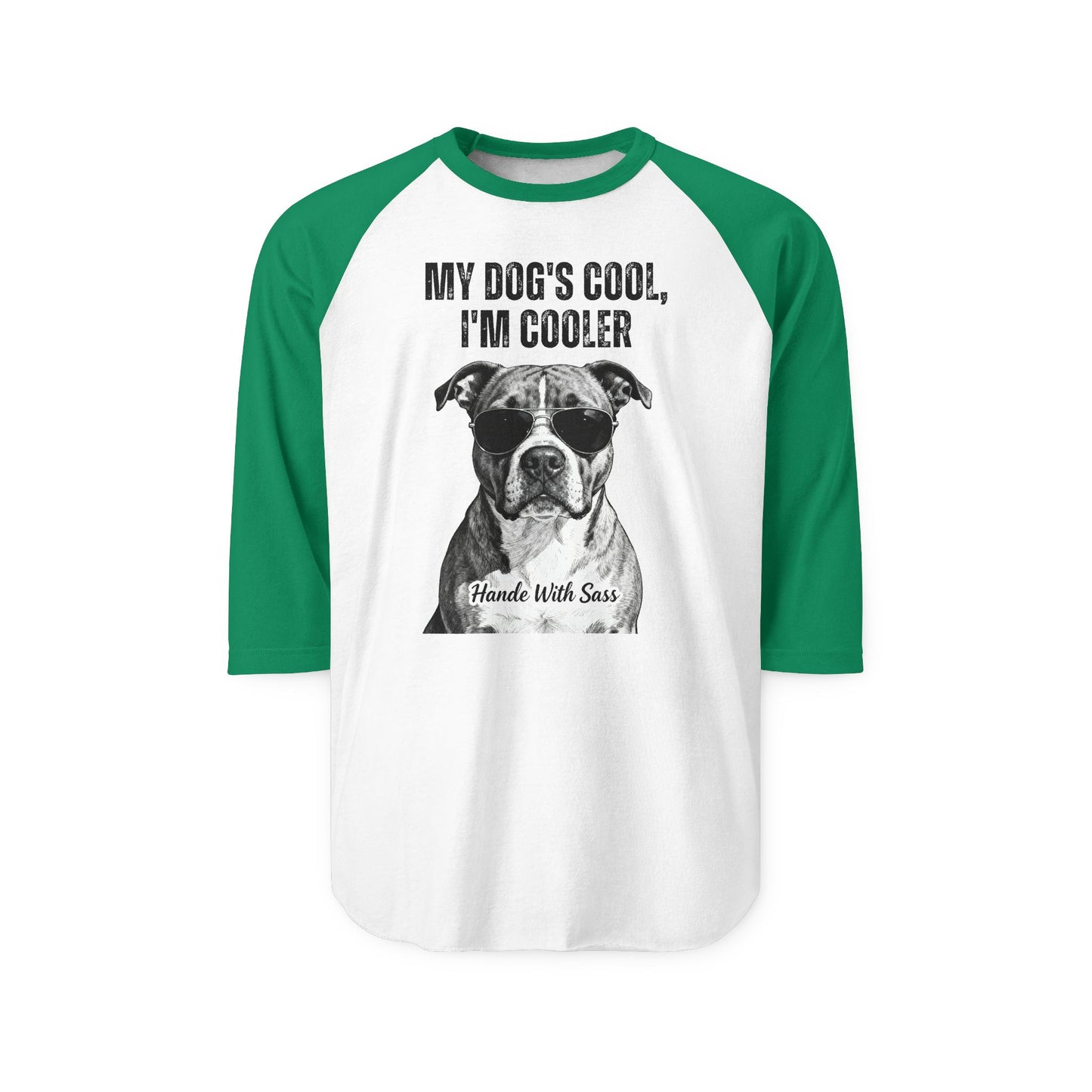 Cooler Than My Dog Raglan – Witty Graphic Tee for Dog Dads, Moms & Pet Enthusiasts