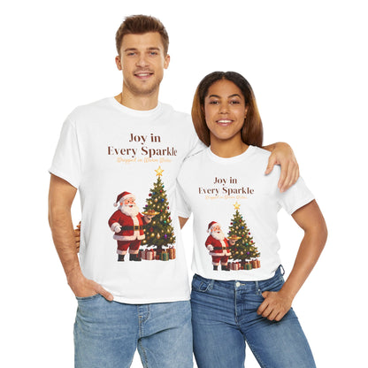 Cozy Santa & Tree Christmas T-Shirt – Festive Holiday Tee for Joyful Winter Days