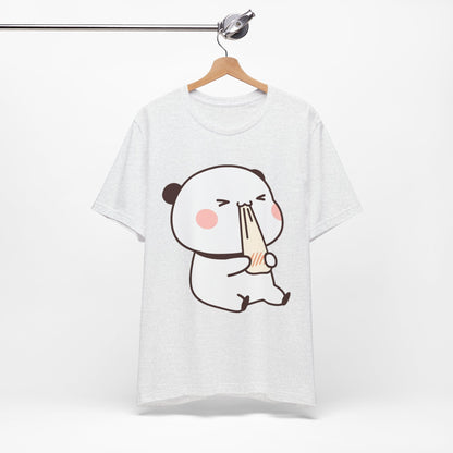 Cute Ramen Panda Tee – Whimsical Noodle Bowl Illustration Shirt