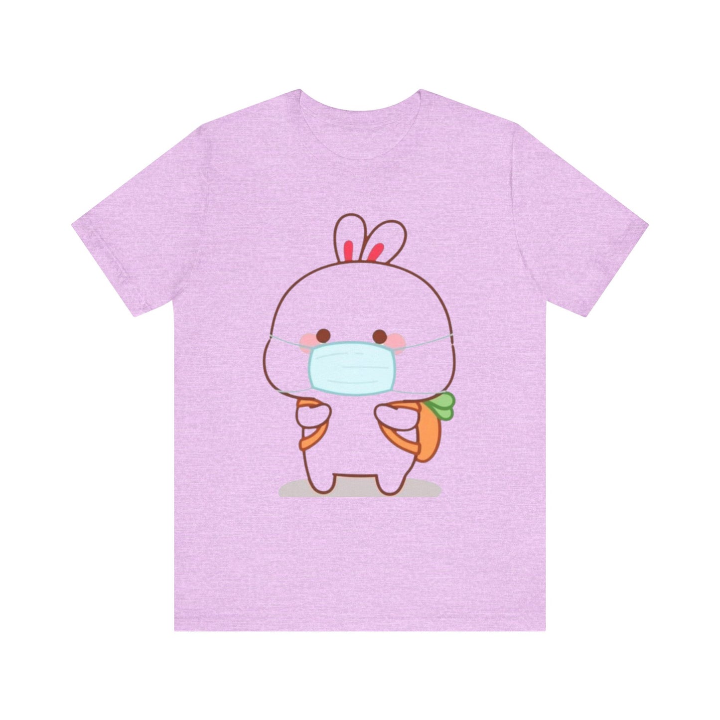 Playful Bunny in Mask T-Shirt – Adorable Carrot-Loving Rabbit Cartoon Design