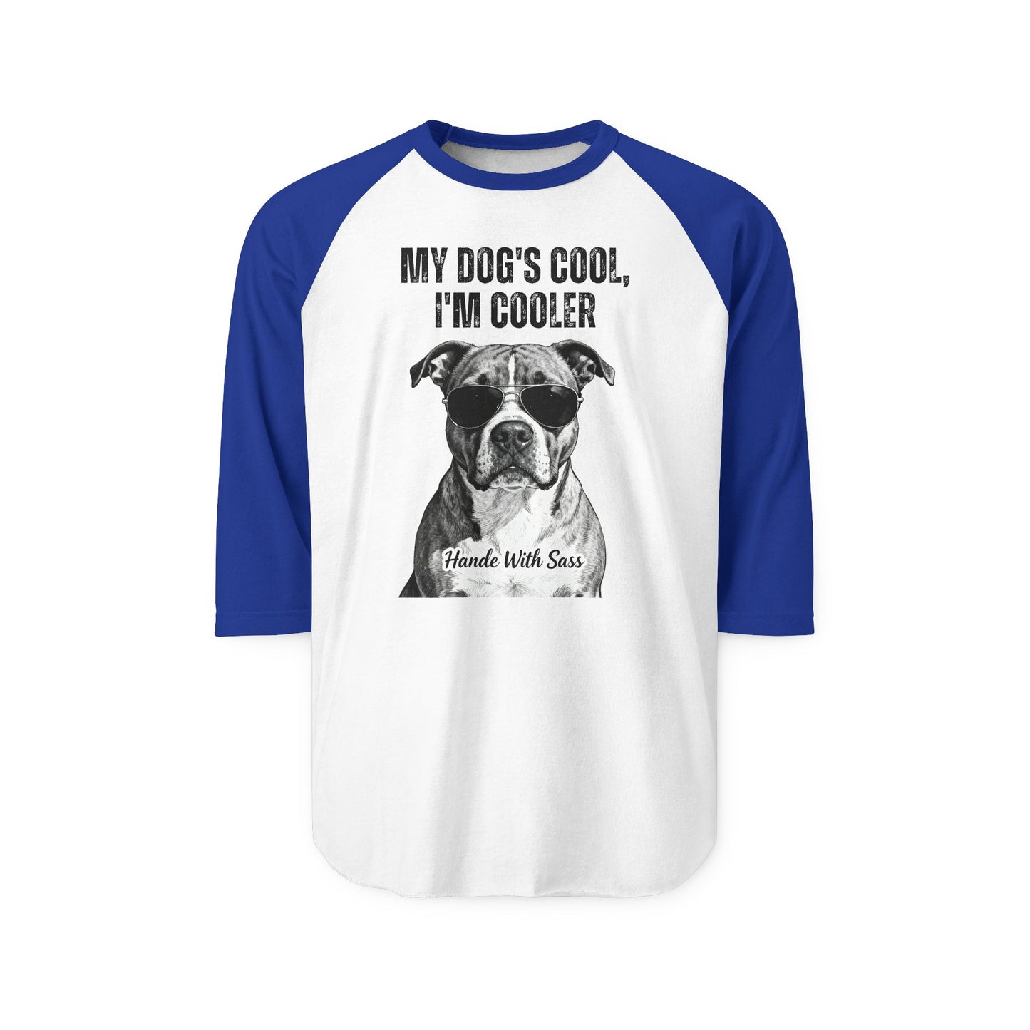 Cooler Than My Dog Raglan – Witty Graphic Tee for Dog Dads, Moms & Pet Enthusiasts