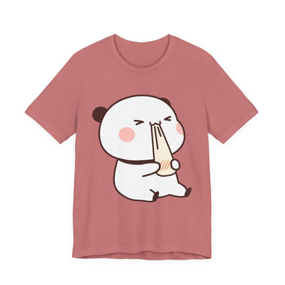 Cute Ramen Panda Tee – Whimsical Noodle Bowl Illustration Shirt