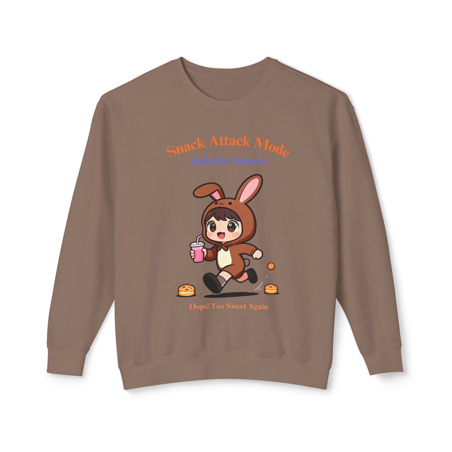 Kawaii Bunny Snack Lover Crewneck – Cute Cartoon Pullover for Cozy Everyday Style