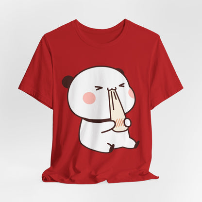 Cute Ramen Panda Tee – Whimsical Noodle Bowl Illustration Shirt