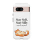 Orange Cat Aesthetic Phone Case – Stay Soft, Stay Silly | Custom Text Available | Little Joys, Big Heart