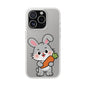 Playful Bunny Holding Carrot Phone Case – Soft, Charming Protective Cover