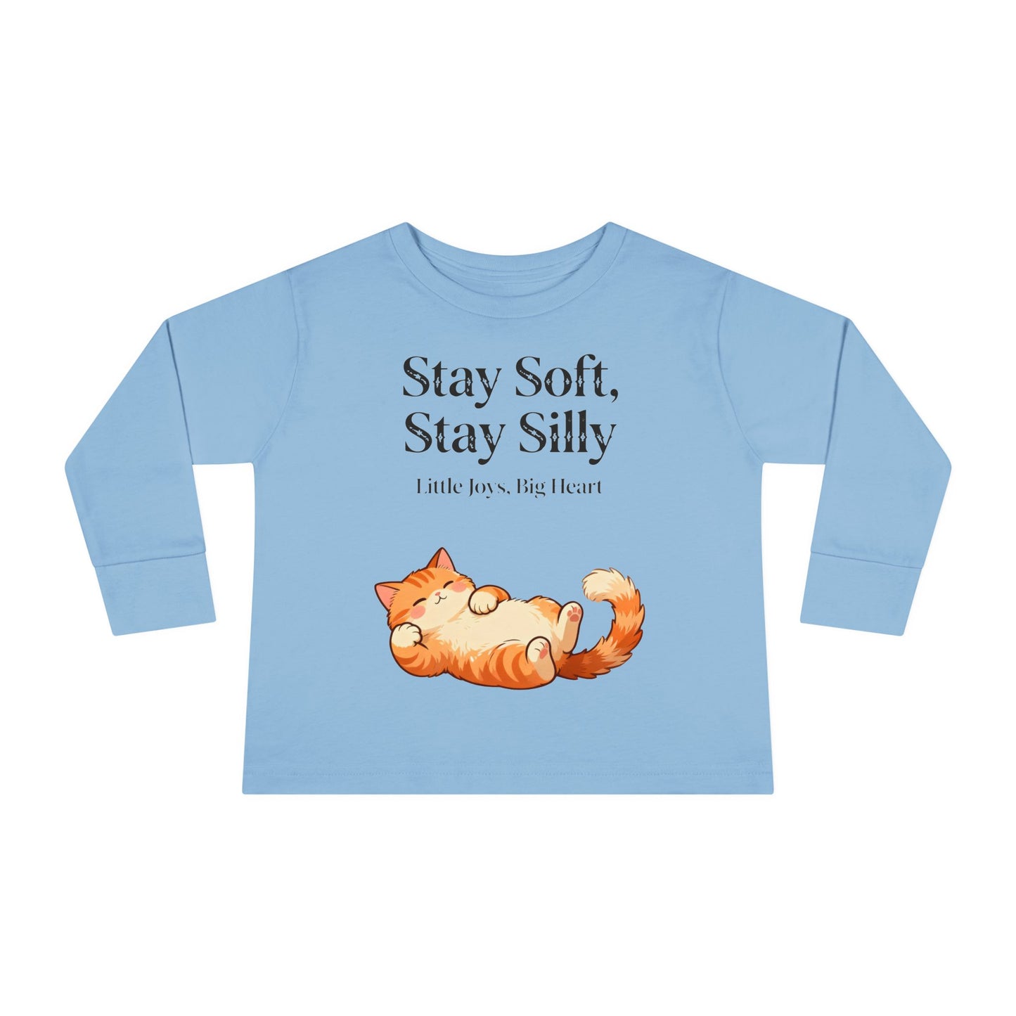 Adorable Sleeping Cat Toddler Long Sleeve – Soft & Playful “Stay Silly” Kids Top
