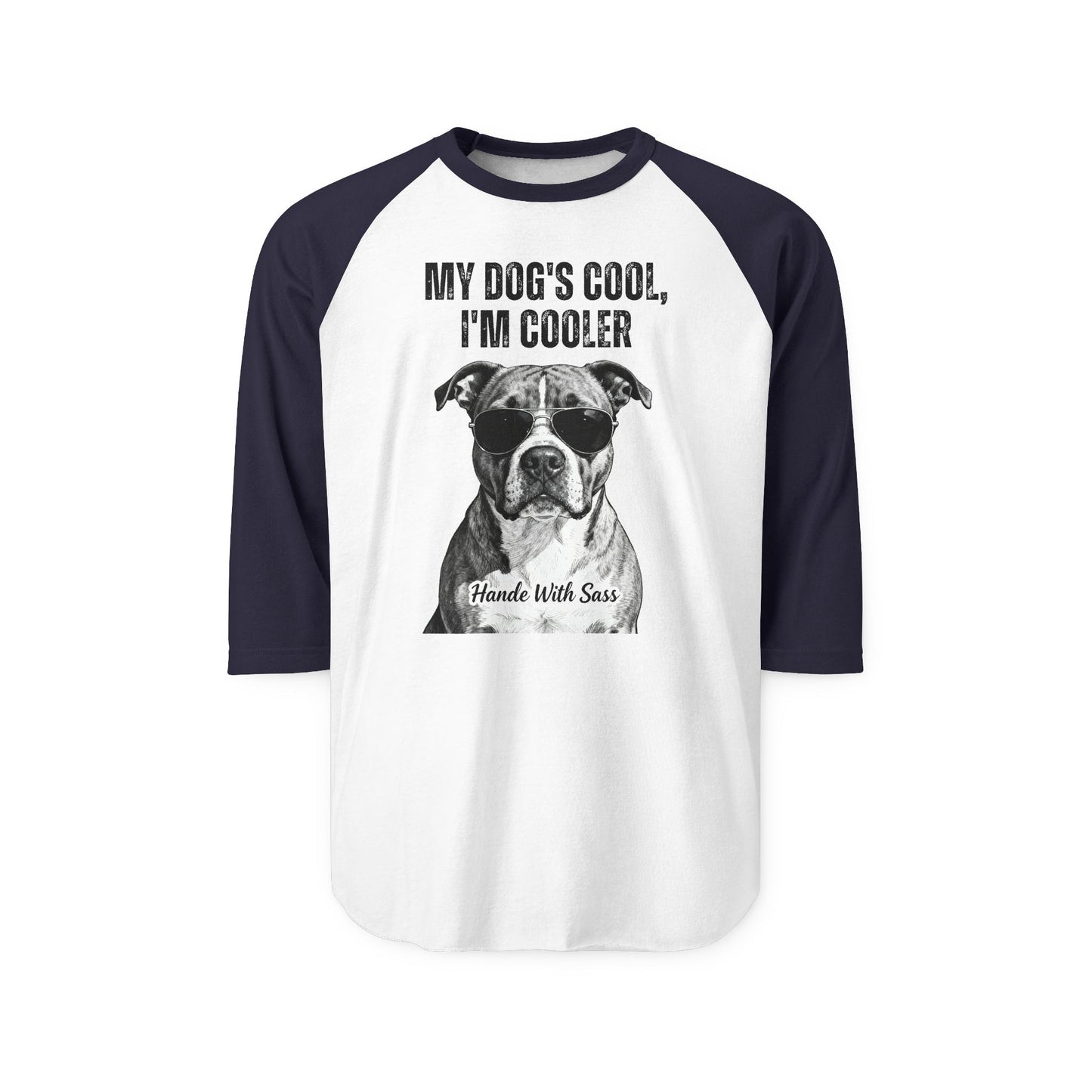 Cooler Than My Dog Raglan – Witty Graphic Tee for Dog Dads, Moms & Pet Enthusiasts