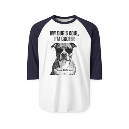 Cooler Than My Dog Raglan – Witty Graphic Tee for Dog Dads, Moms & Pet Enthusiasts