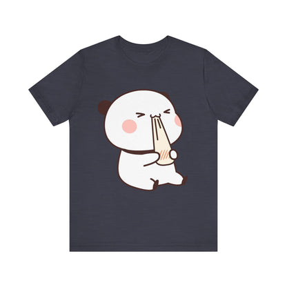 Cute Ramen Panda Tee – Whimsical Noodle Bowl Illustration Shirt