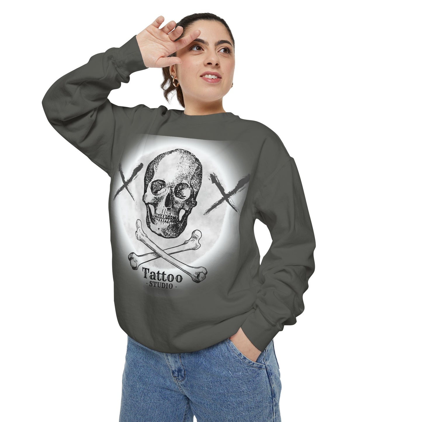💀 Tattoo Skull Crewneck | Custom Unisex Sweatshirt