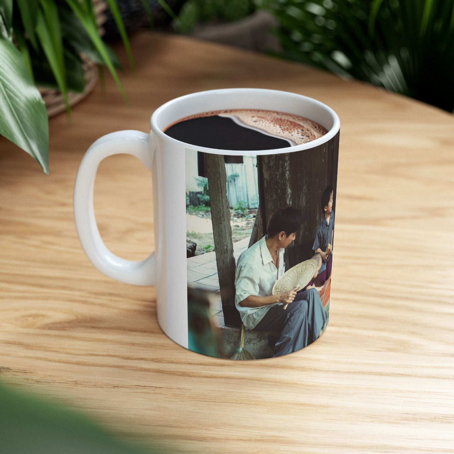 Custom Vietnamese Countryside Family Mug – Personalized Heritage Photo Cup