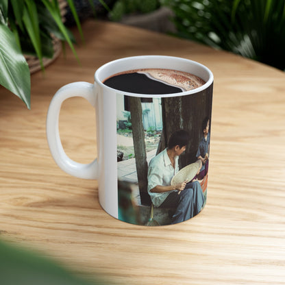 Custom Vietnamese Countryside Family Mug – Personalized Heritage Photo Cup