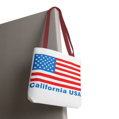 California Bear Pride Tote – Bold USA Flag Canvas Bag for Everyday Carry