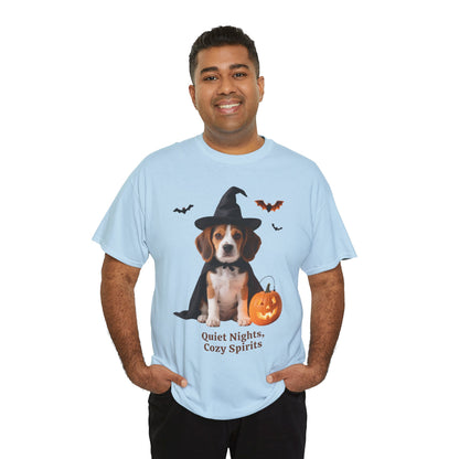 Midnight Pumpkin Glow Pup Tee — Cozy Witch Dog Shirt for Fall & Halloween Lovers