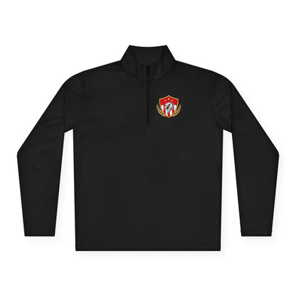 Heritage Quarter-Zip Pullover – Classic Military-Inspired Sweatshirt with Vintage Embroidered Crest