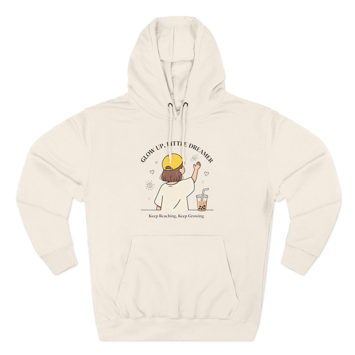 Kawaii Cat Café Hoodie – Soft Fleece Pullover with Relaxed Dreamer Message