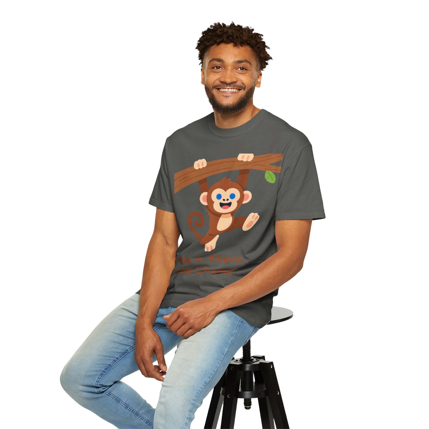 Little Champ Monkey Tee – Adorable “Hang In There” Kids Shirt for Everyday Adventure