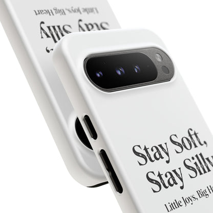 Orange Cat Aesthetic Phone Case – Stay Soft, Stay Silly | Custom Text Available | Little Joys, Big Heart