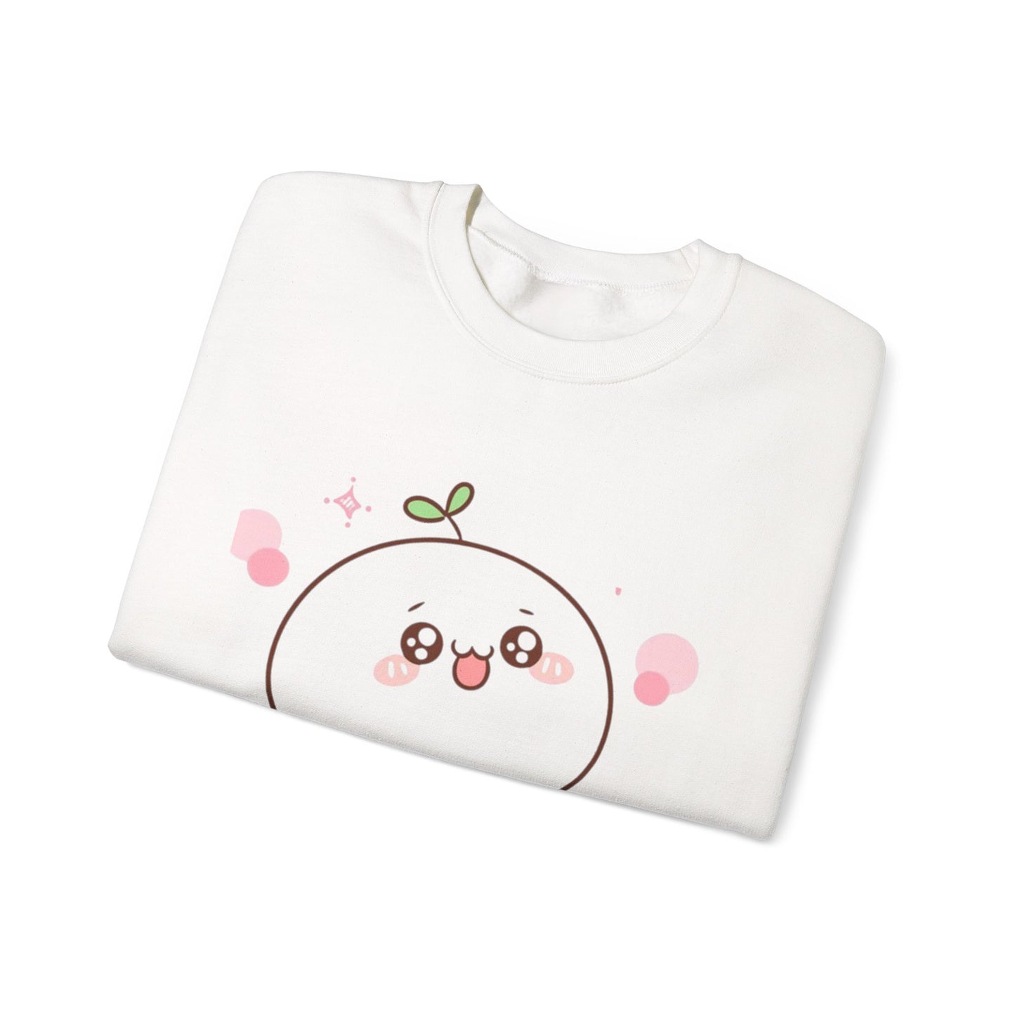 Blushing Peach Kawaii Sweatshirt – Soft Cute Cartoon Crewneck for Cozy Everyday Style