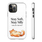 Orange Cat Aesthetic Phone Case – Stay Soft, Stay Silly | Custom Text Available | Little Joys, Big Heart