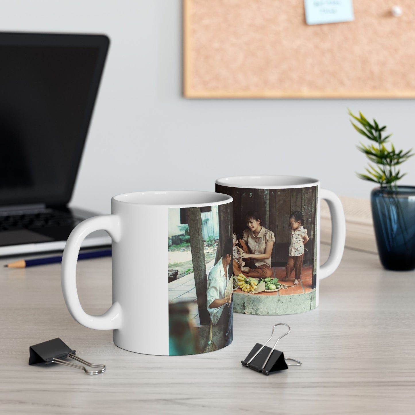 Custom Vietnamese Countryside Family Mug – Personalized Heritage Photo Cup